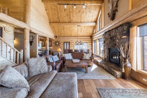 Living room with fireplace