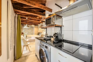View of the kitchen with appliances