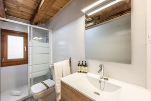View of the bathroom with shower tray