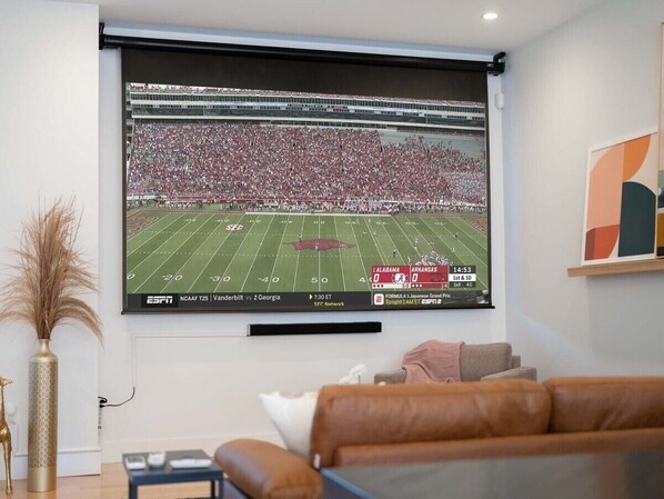 Large screen projector makes watching the game or all your favorite shows a luxury experience.