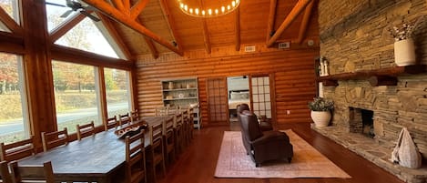 The dining room has beautiful large windows to allow for plenty of natural light