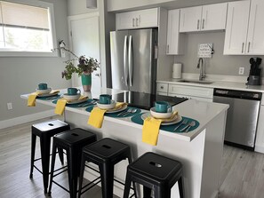 Kitchen is fully stocked with everything you need to make meals
