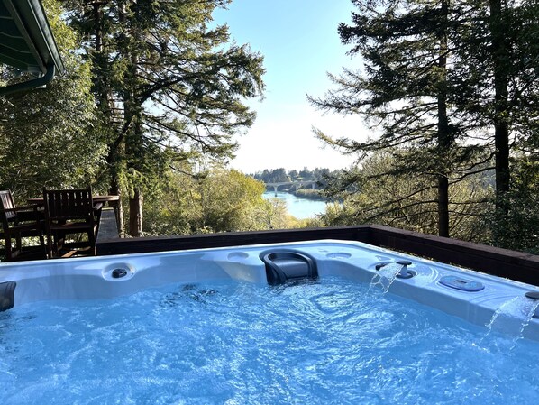 Calm your mind, relax and unwind in your private, river view spa!