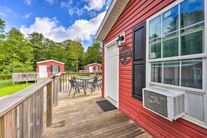 Private Deck & Cabin Entrance | Outdoor Dining Area