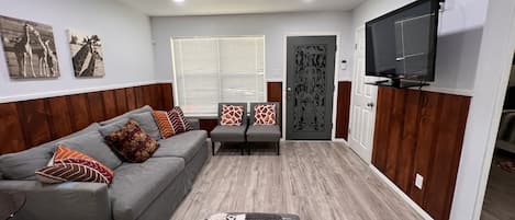 Living room with smart TV
