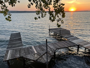 Sunset lake view from the deck