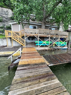 View of lake side of house from the dock