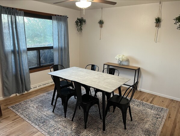 Dining room - extra chairs in the house allow up to 8 to dine!