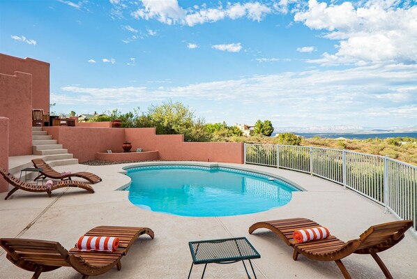 Sunbathe and dip in your private pool
