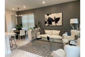 spacious decorated living space