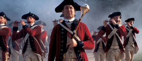 The march of the Fifes and Drums broadcast a wave of sound throughout the area.