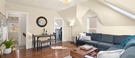 Living Room and Dining Area | Tons of natural light!