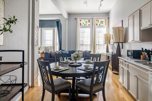 Full Kitchen & Dining area are integrated with the living room loft with high ceilings to give you the feeling of lots of space