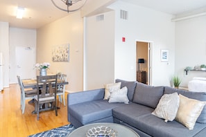 Full Kitchen & Dining area are integrated with the living room loft with high ceilings to give you the feeling of lots of space