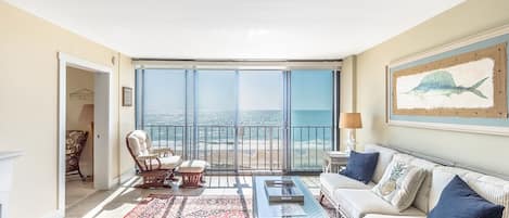 Living room with ocean views