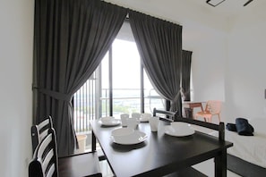 The dining area with a view.