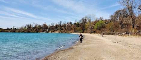 Beach walking and beach glass collecting is a favorite pastime of many residents.