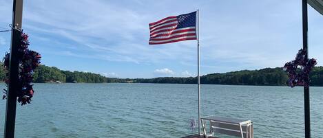 View from the private max size dock at the 3 bedroom house.