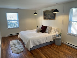 Master bedroom with King sized bed 