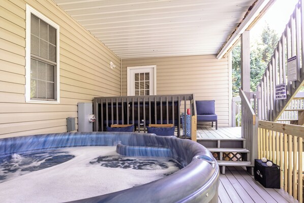 Hot Tub on lower-level covered deck