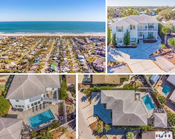 Luxury 7 bedroom, 6.5 bath home, steps to the beach w/private pool and hot tub
