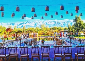 Outdoor banquet area