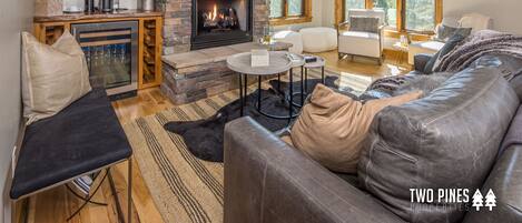 Cozy Living Room with Gas Fireplace