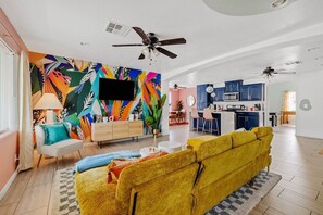 Be greeted with bursts of color and fun details as soon as you walk in the door!