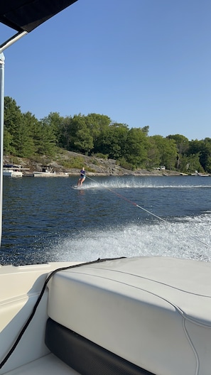 Just in the bay … great spot for water skiing BYOBoat