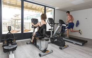 Keep in shape in the fitness room.