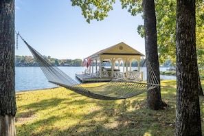 Enjoy an afternoon swinging and sipping on this hammock