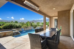 PATIO TO POOL AND MOUNTAINS