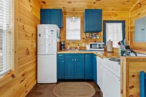 Kitchen with everything you need for a few days or a few weeks.  