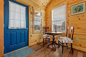 Quaint dining area for two.  Candlelight dinner anyone?