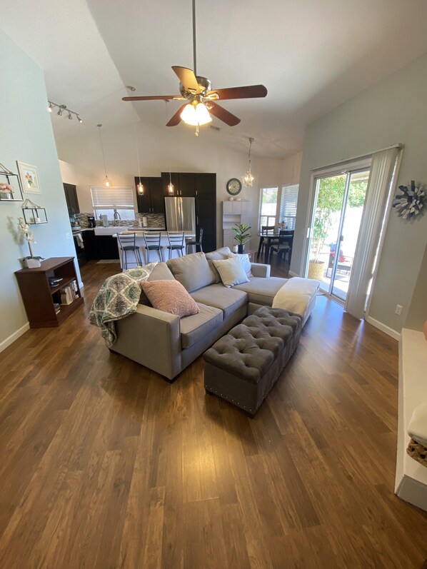 Open kitchen/living area