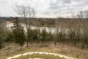 Soak in even more open views to the lake from the spacious deck during the winter when the leaves have fallen!  Picture during winter.