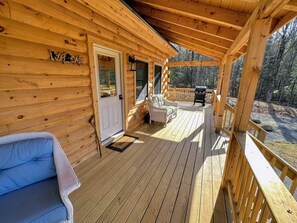 Large private yard with cozy firepit