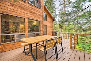 Deck | Outdoor Dining Area | Creek Views