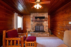 beautiful fireplace and hearth area