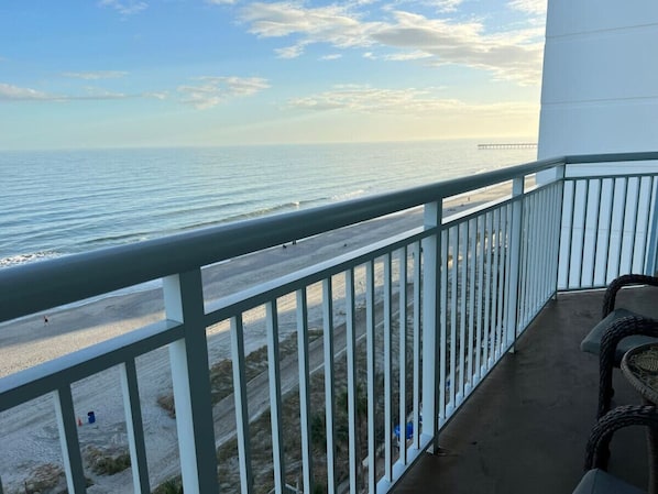 Private Oceanfront Balcony accessible from the MB & Living Room