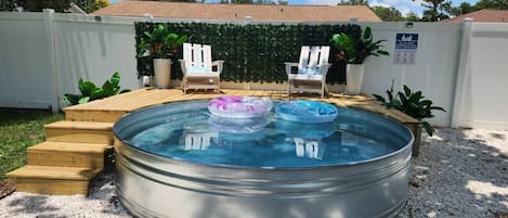 Cool off in cowboy pool and enjoy the deck