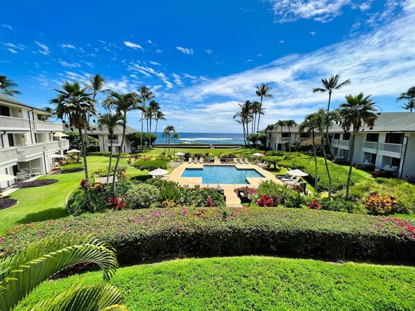 Poipu Kapili 30 Lanai Ocean and Pool View