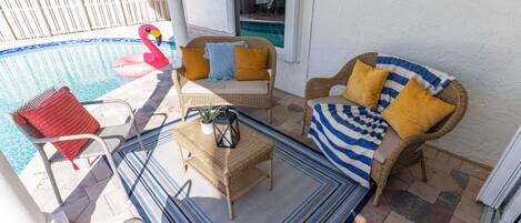 Pool seating area