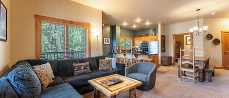 Living room and kitchen