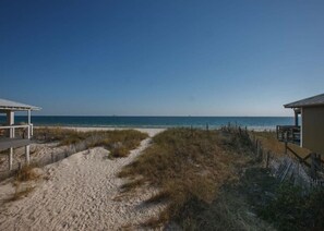Short walk across the yard to the beach