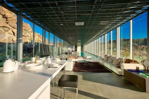 Expansive kitchen, featuring top of the line appliances and utensils