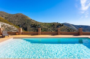 Private pool and terrace with panoramic sea views