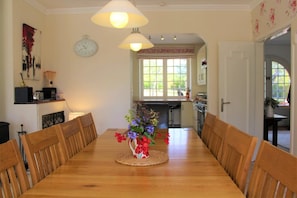 View into kitchen from the dining area