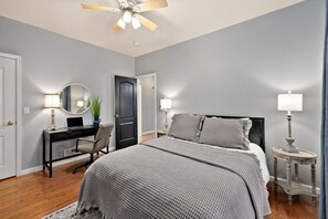 Bedroom 1 | Queen Bed with Laptop-friendly Workspace (main level)