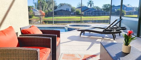 Sitting area by the pool